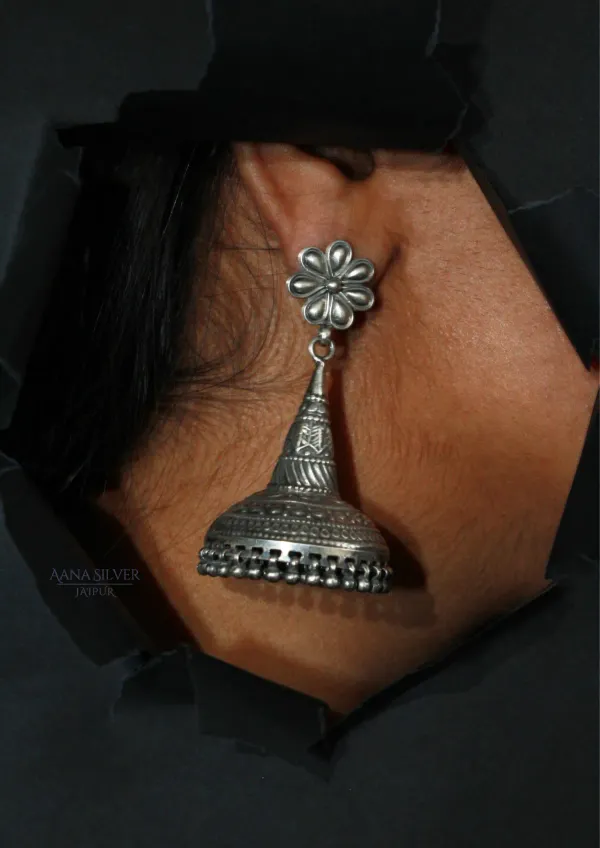 925_Pure_Sterling_Silver_|_Aabharan_Long_Intricate_Jhumka_|_Well_Stamped_&_Hallmarked