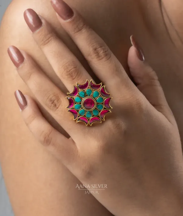 Swarna_Royal_Traditional_Turquoise_Ruby_Kundan_Ring