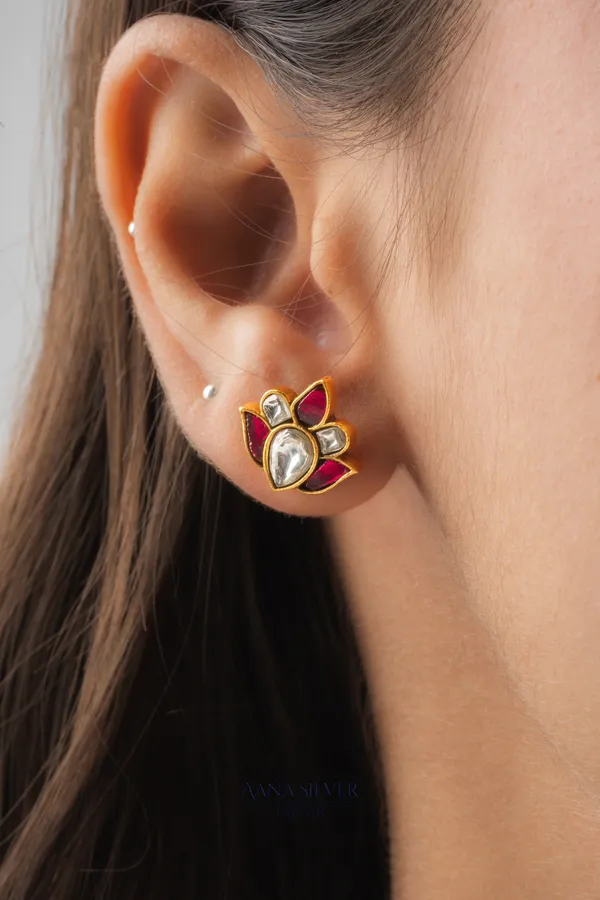 Swarna_Lotus_Kundan_Earrings