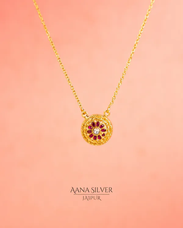 Swarna_Ruby_Zircon_Embossed_Necklace_Set