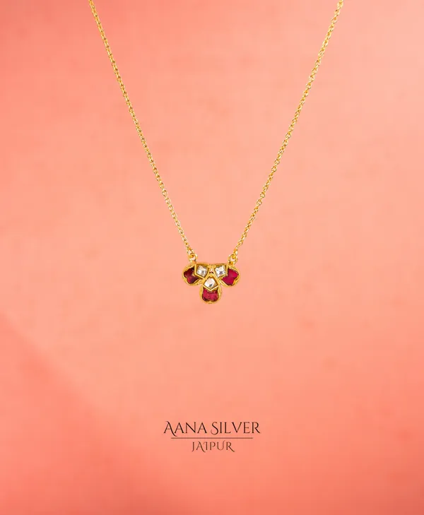 Swarna_Triple_Leaf_Ruby_Necklace_Set