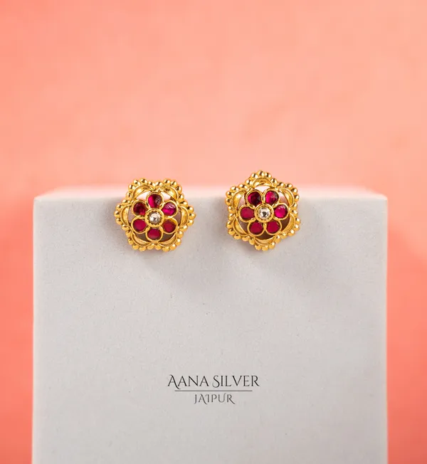 Swarna_Zircon_Ruby_Flower_Necklace_Set