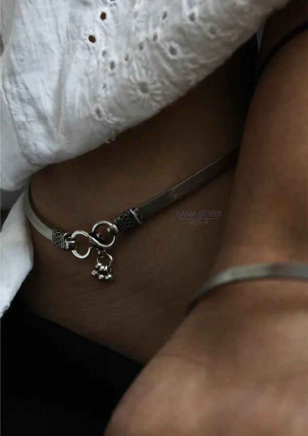 925_Pure_Sterling_Silver_|_Pair_of_Aabharan_Everyday_Anklet_|_Well_Stamped_&_Hallmarked