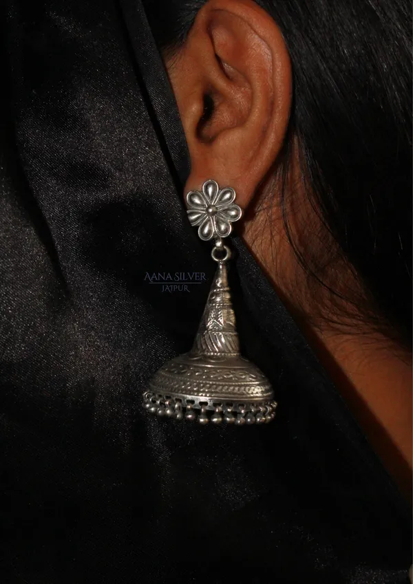925_Pure_Sterling_Silver_|_Aabharan_Long_Intricate_Jhumka_|_Well_Stamped_&_Hallmarked