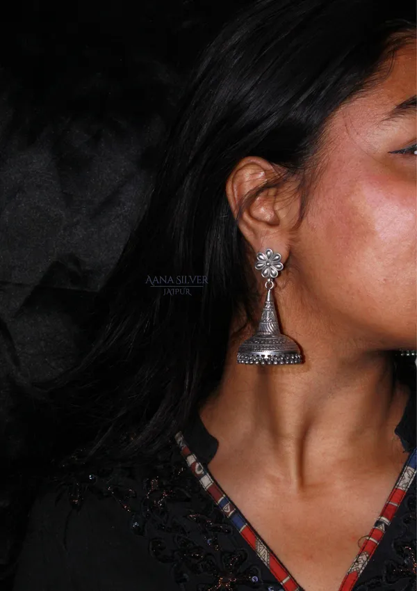 925_Pure_Sterling_Silver_|_Aabharan_Long_Intricate_Jhumka_|_Well_Stamped_&_Hallmarked