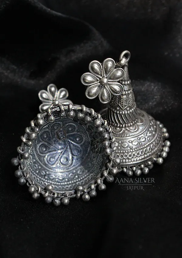 925_Pure_Sterling_Silver_|_Aabharan_Long_Intricate_Jhumka_|_Well_Stamped_&_Hallmarked