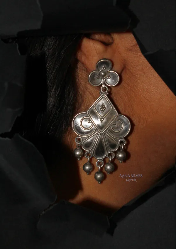 925_Pure_Sterling_Silver_|_Aabharan_Jhumri_Textured_Jhumka_|_Well_Stamped_&_Hallmarked