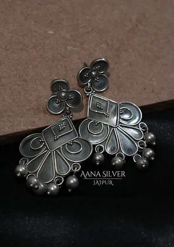 925_Pure_Sterling_Silver_|_Aabharan_Jhumri_Textured_Jhumka_|_Well_Stamped_&_Hallmarked