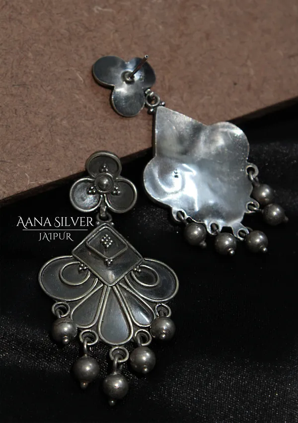 925_Pure_Sterling_Silver_|_Aabharan_Jhumri_Textured_Jhumka_|_Well_Stamped_&_Hallmarked