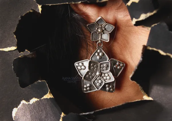925_Pure_Sterling_Silver_|_Aabharan_Dual_Layered_Earrings_|_Well_Stamped_&_Hallmarked