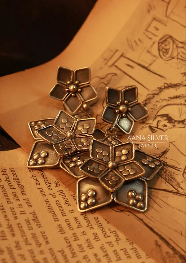 925_Pure_Sterling_Silver_|_Aabharan_Dual_Layered_Earrings_|_Well_Stamped_&_Hallmarked