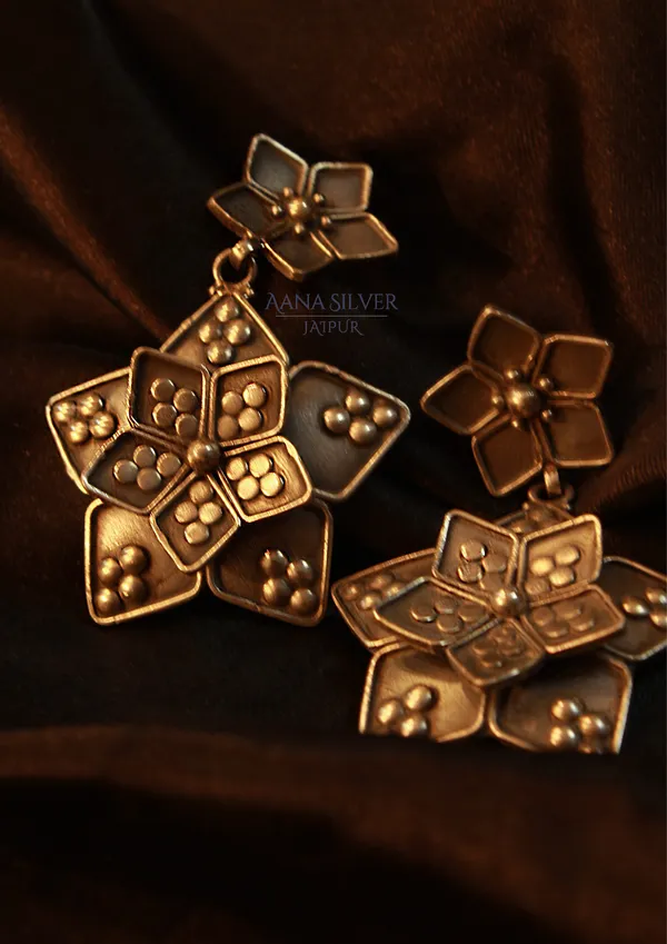 925_Pure_Sterling_Silver_|_Aabharan_Dual_Layered_Earrings_|_Well_Stamped_&_Hallmarked