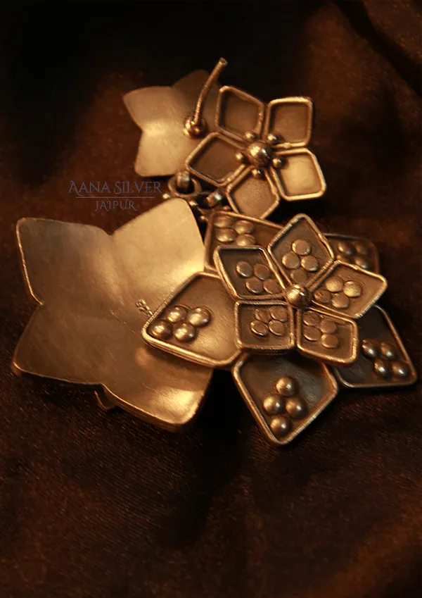 925_Pure_Sterling_Silver_|_Aabharan_Dual_Layered_Earrings_|_Well_Stamped_&_Hallmarked