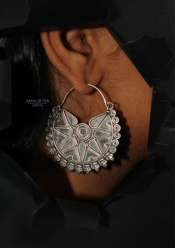925_Pure_Sterling_Silver_|_Aabharan_Unique_Statement_Earrings_|_Well_Stamped_&_Hallmarked