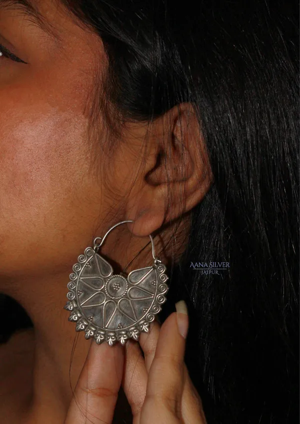 925_Pure_Sterling_Silver_|_Aabharan_Unique_Statement_Earrings_|_Well_Stamped_&_Hallmarked