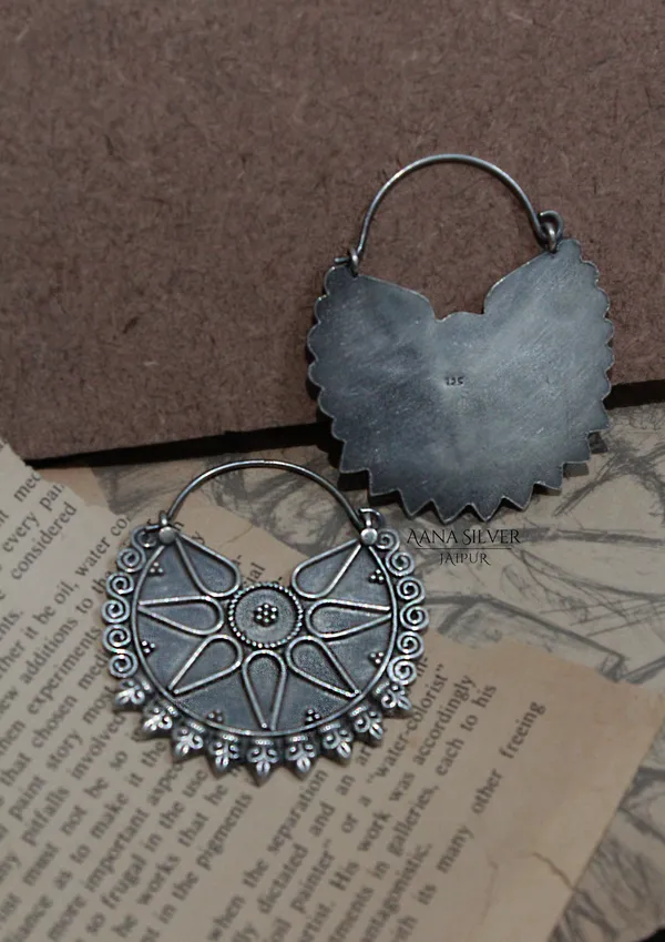 925_Pure_Sterling_Silver_|_Aabharan_Unique_Statement_Earrings_|_Well_Stamped_&_Hallmarked