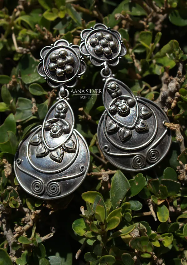 925_Pure_Sterling_Silver_|_Aabharan_Quad_Leaf_Earrings_|_Well_Stamped_&_Hallmarked