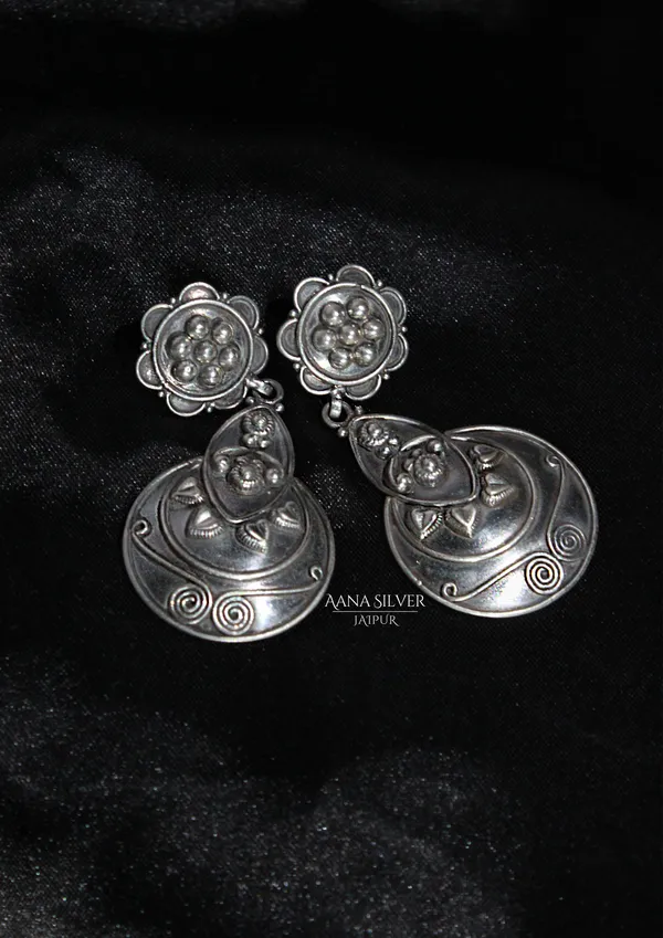 925_Pure_Sterling_Silver_|_Aabharan_Quad_Leaf_Earrings_|_Well_Stamped_&_Hallmarked