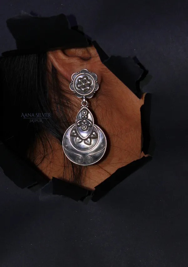 925_Pure_Sterling_Silver_|_Aabharan_Quad_Leaf_Earrings_|_Well_Stamped_&_Hallmarked
