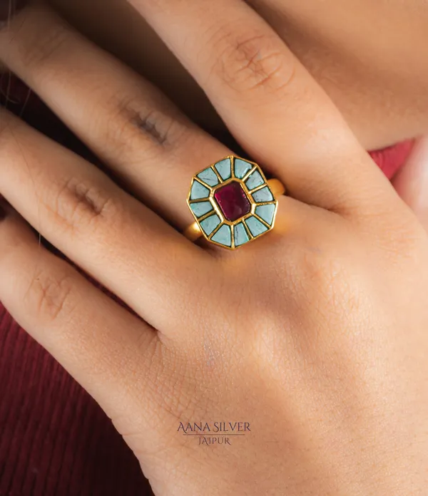 Swarna_Ruby_Centric_Turquoise_Kundan_Ring