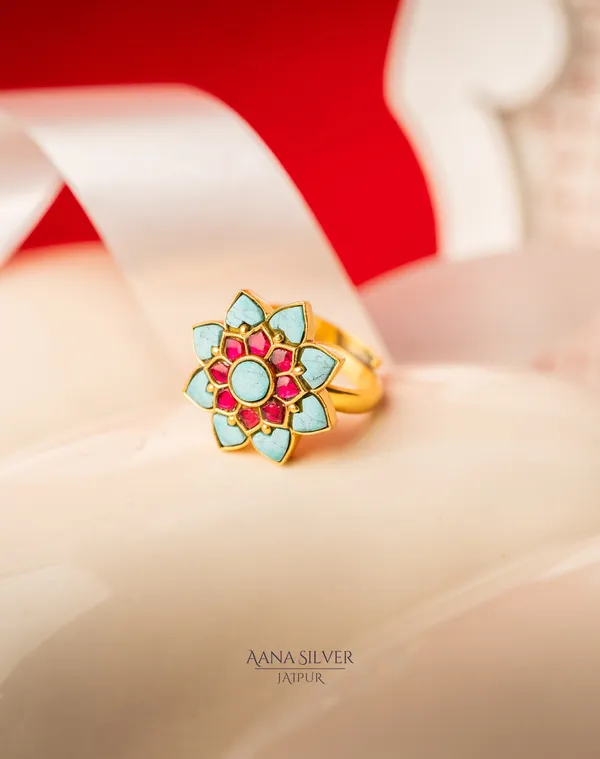 Swarna_Turquoise_Hearts_Kundan_Ring