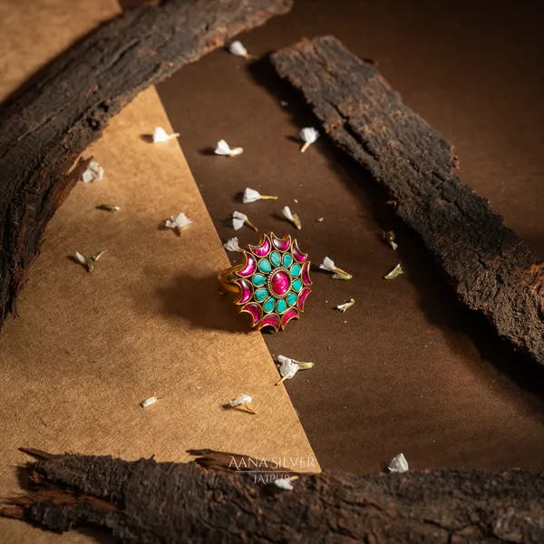Swarna_Royal_Traditional_Turquoise_Ruby_Kundan_Ring