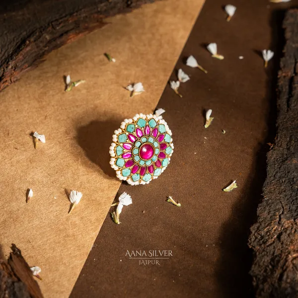 Swarna_Royal_Statement_Turquoise_Ruby_Kundan_Ring