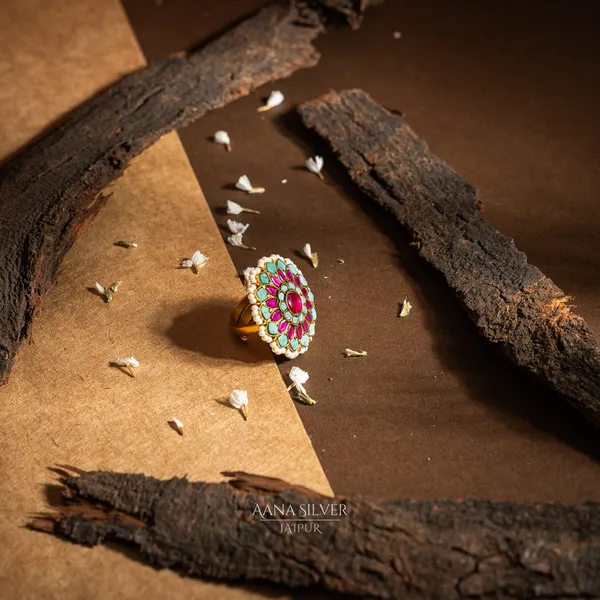 Swarna_Royal_Statement_Turquoise_Ruby_Kundan_Ring