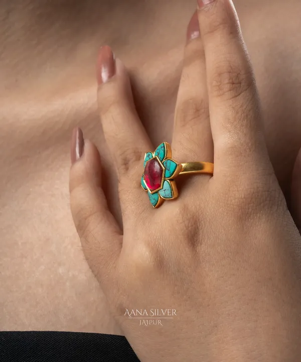 Swarna_Traditional_Turquoise_Ruby_Kundan_Ring