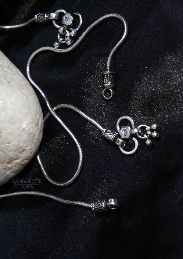925_Pure_Sterling_Silver_|_Pair_of_Aabharan_Versatile_Anklet_|_Well_Stamped_&_Hallmarked