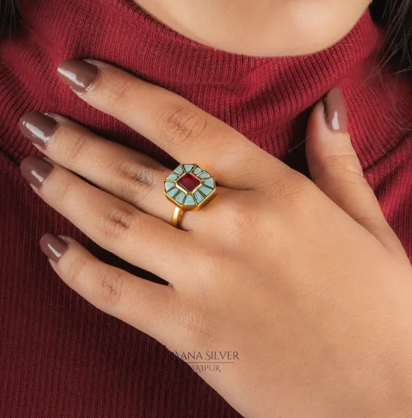 Swarna_Ruby_Centric_Turquoise_Kundan_Ring