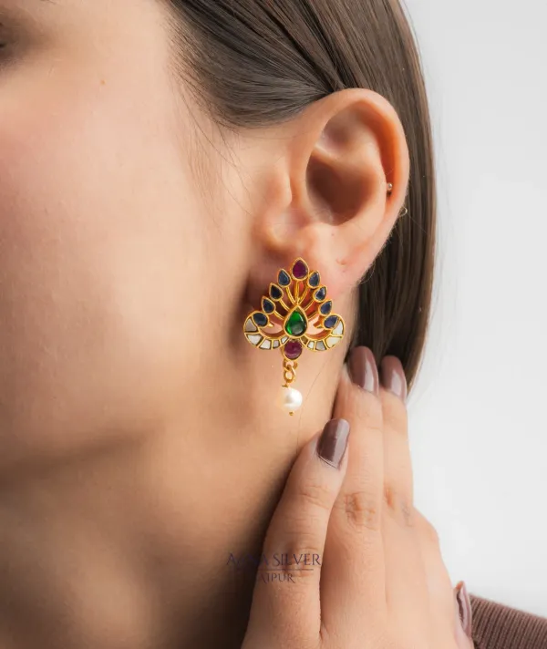Swarna_Multistone_Statement_Kundan_Earrings