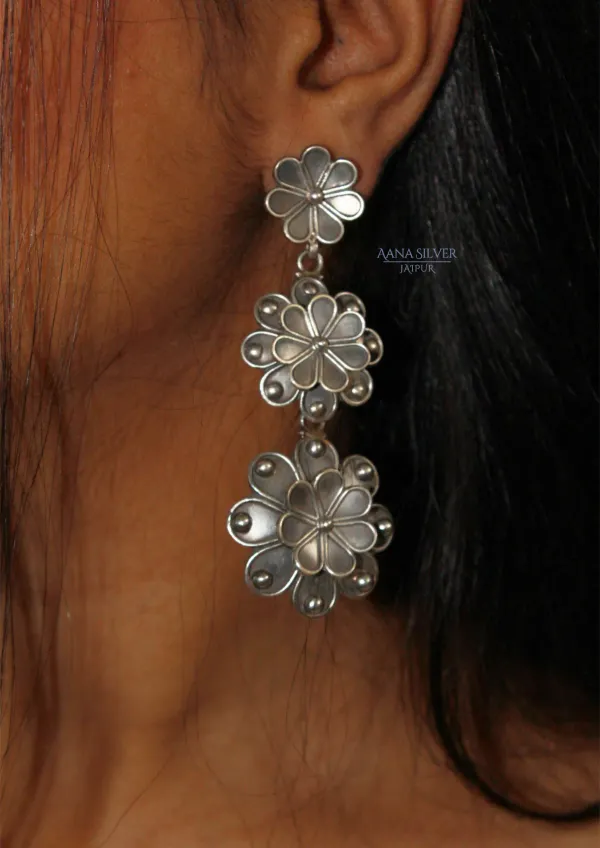 925_Pure_Sterling_Silver_|_Aabharan_Dual_Layered_Textured_Earrings_|_Well_Stamped_&_Hallmarked