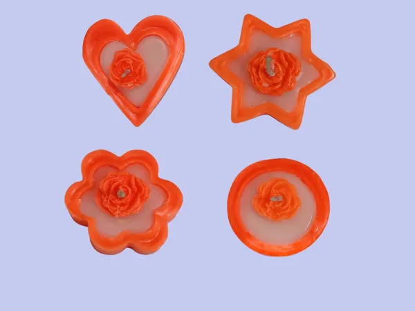 Combo_of_4_Peach_Star,_Heart_,Flower_&_Round_Candle_Set