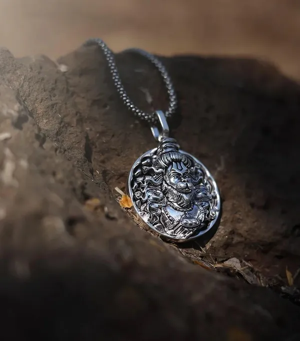 925_silver_plated_hanuman_pendant_with_chain