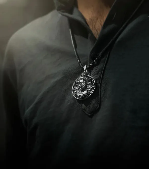 925_silver_plated_hanuman_pendant_with_chain