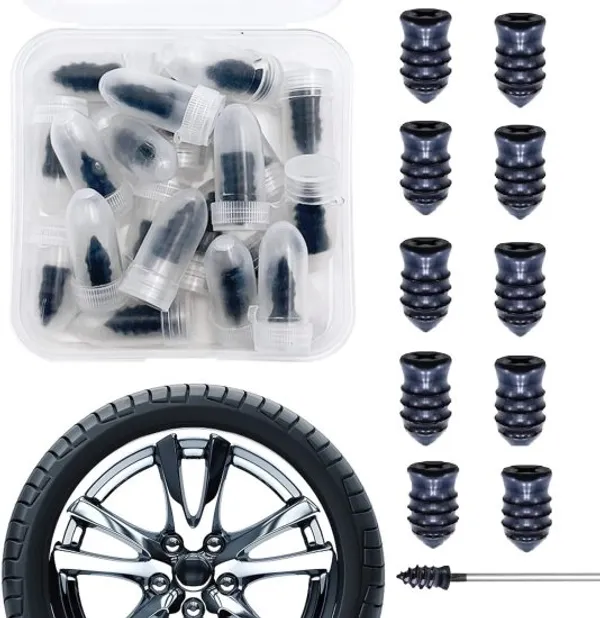 10_Pcs_Tire_Repair_and_Puncture_Rubber_Glue_Screws,_Vacuum_Tyre_Repair_Nail_Fast_Repair_Rubber_Nails_for_Car,_Motorcycle,Truck,_Tractor_ATV_Tire_Puncture_Repair_Screws.