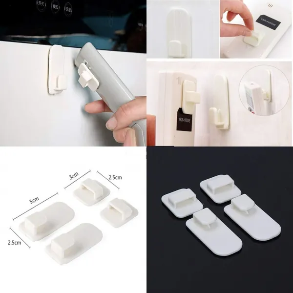 1_Pcs_Plastic_Adhesive_Hook_for_Hanging_AC/TV_Remote_Control_Hook_Self_Adhesive_Hook_On_Tiles_Wall,_Door,_Cabinet,_Wall_Holder_Hooks,_Wall-Sticking_Hooks_for_Remote_Control,_Hooks_for_Organization_Bathroom_Kitchen_and_Office.