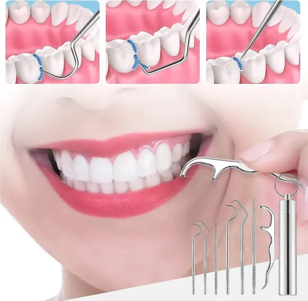 1_Set/_4pcs_Portable_Toothpicks_Teeth_Braces_Cleaner_Set_Tools_Pocket_Kit,_Dental_Floss_Toothpicks_Set_Reusable_Metal_Toothpicks_Rooth_Cleaning_Kit_with_Holder_for_Outdoor_Picnic_Camping_Traveling.