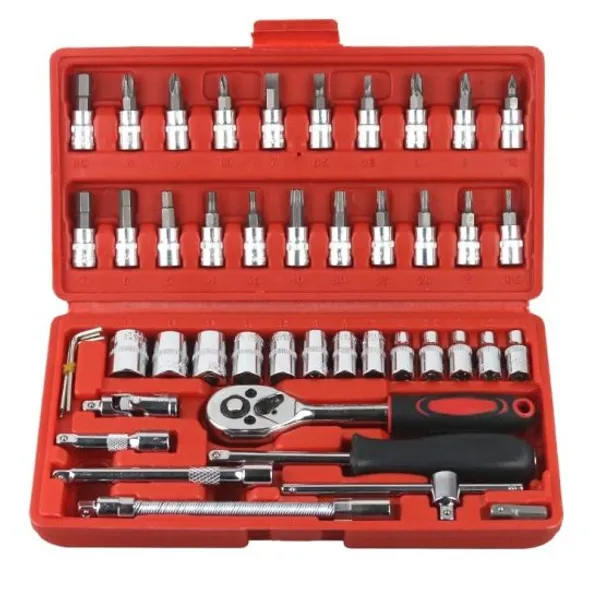 46_In_1_Pcs_Tool_Kit_&_Screwdriver_and_Socket_Set,_Hand_Tool_Kit_Wrench_Set_Multi_Purpose_Combination_Tool_Case_Precision_Socket_Set,_Bike_Tool_Kit_Set_All_Bike,_Car_Tool_Kit_Set