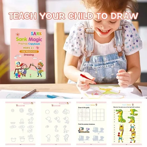 4_pcs_magic_practice_copybook_&_10_refill_for_kids_handwriting_English_reusable_magical_tracing_book_letter_writing_set