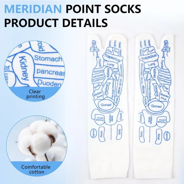 Acupressure_Reflexology_Ankle_Socks_for_Trigger_Point_Massage_for_Men,_Women_with_Amber_Acupuncture_Point_Massage_Stick_Reflexology_Chart_of_Both_Sole_and_Instep_1_Pairs_(Colour:_White).