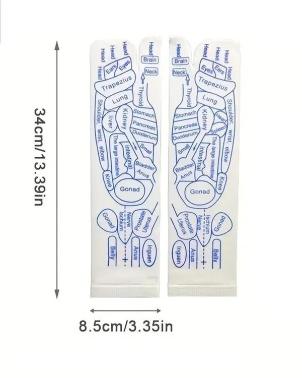 Acupressure_Reflexology_Ankle_Socks_for_Trigger_Point_Massage_for_Men,_Women_with_Amber_Acupuncture_Point_Massage_Stick_Reflexology_Chart_of_Both_Sole_and_Instep_1_Pairs_(Colour:_White).
