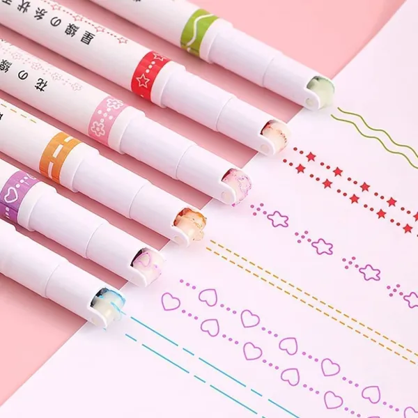 Curve_Multicolor_Highlighter_Pen_With_6_Colours_And_6_Shapes_For_Kids_Children_Underlining_Markers_Sketch_Pen_Set_For_Journal_Planner_Books_Writing_Drawing_Scrapbook_|_Card_decorating_Coloring_Books_Writing_Drawing