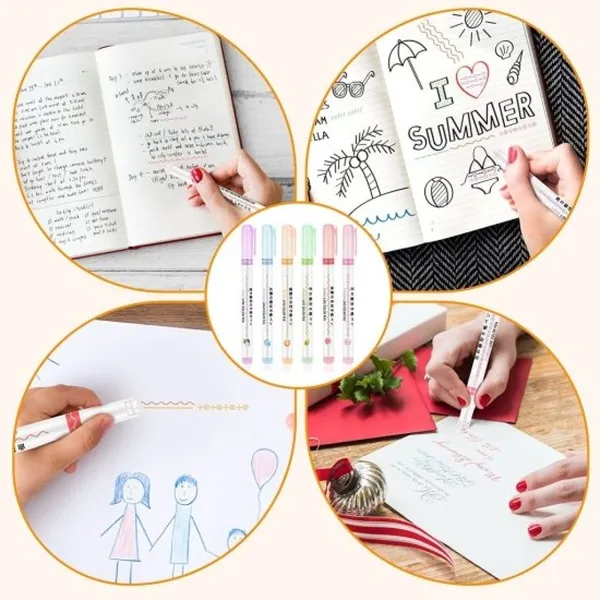 Curve_Multicolor_Highlighter_Pen_With_6_Colours_And_6_Shapes_For_Kids_Children_Underlining_Markers_Sketch_Pen_Set_For_Journal_Planner_Books_Writing_Drawing_Scrapbook_|_Card_decorating_Coloring_Books_Writing_Drawing