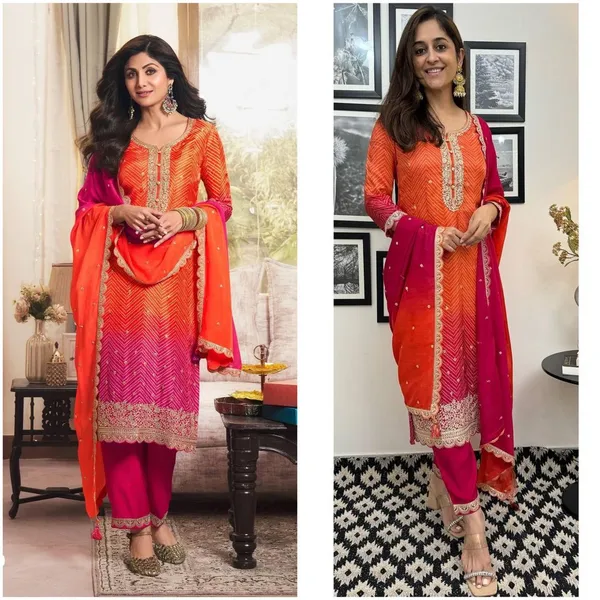 DESIGNER_FANCY_PURE_CHINNON_SILK_PRINTED_AND_SEQUENCE_EMBROIDERY_WORK_TOP_AND_PANT_WITH__DUPATTA