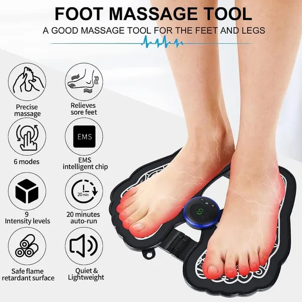 EMS_Bioelectric_Acupoints_Foot_Massager_Pain_Relief_Wireless_Electric_Massage_Machine_Portable_Foot_Stimulator_Massager_Folding_Pad_Electric_Foot_Massage_Machine_with_8_Modes_and_19_Intensities_for_Home,_Office_&_Travel.