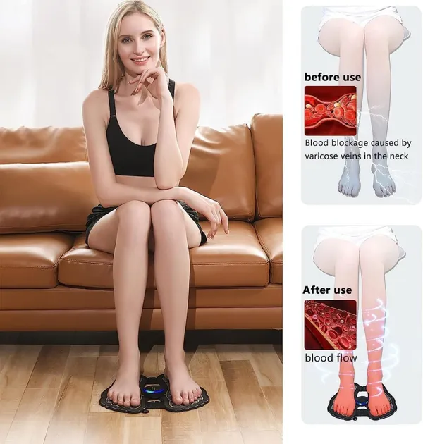 EMS_Bioelectric_Acupoints_Foot_Massager_Pain_Relief_Wireless_Electric_Massage_Machine_Portable_Foot_Stimulator_Massager_Folding_Pad_Electric_Foot_Massage_Machine_with_8_Modes_and_19_Intensities_for_Home,_Office_&_Travel.