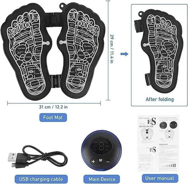 EMS_Bioelectric_Acupoints_Foot_Massager_Pain_Relief_Wireless_Electric_Massage_Machine_Portable_Foot_Stimulator_Massager_Folding_Pad_Electric_Foot_Massage_Machine_with_8_Modes_and_19_Intensities_for_Home,_Office_&_Travel.