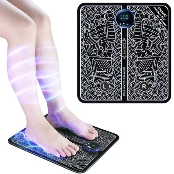 Foot_Massager_Electric_Foot_Massage_Pad_Feet_Muscle_Simulated_Massage_Therapy_for_Foot_|_Rechargeable_Portable_Automatic_Folding_with_8_Mode/19_Intensity